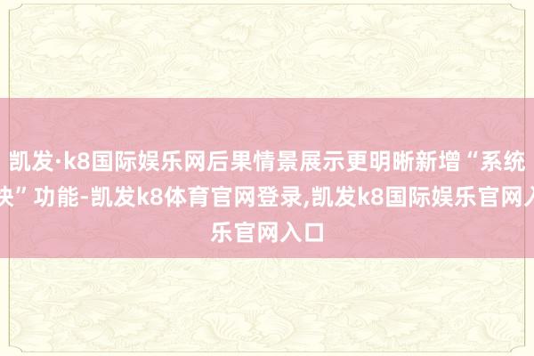 凯发·k8国际娱乐网后果情景展示更明晰新增“系统加快”功能-凯发k8体育官网登录,凯发k8国际娱乐官网入口