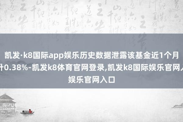 凯发·k8国际app娱乐历史数据泄露该基金近1个月上升0.38%-凯发k8体育官网登录,凯发k8国际娱乐官网入口